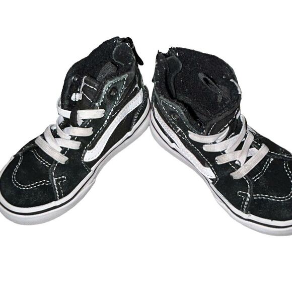 VANS Sk8-Hi Toddler Size‎ 6 Shoes Black White Canvas Sneakers Kids Unisex - Picture 1 of 9